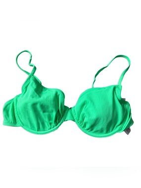 NOBO NWT Juniors Neon Green Ribbed Underwire Bikini Top XL Beach